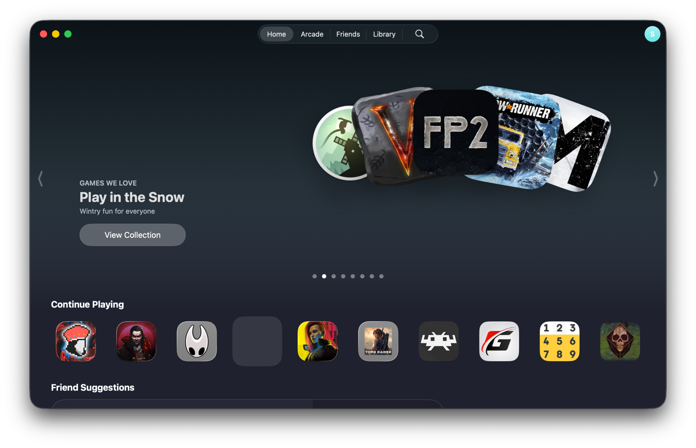 <em>The new Games app.</em>